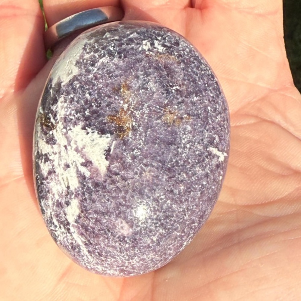Lepidolite Palm Stone, Lithium Mica